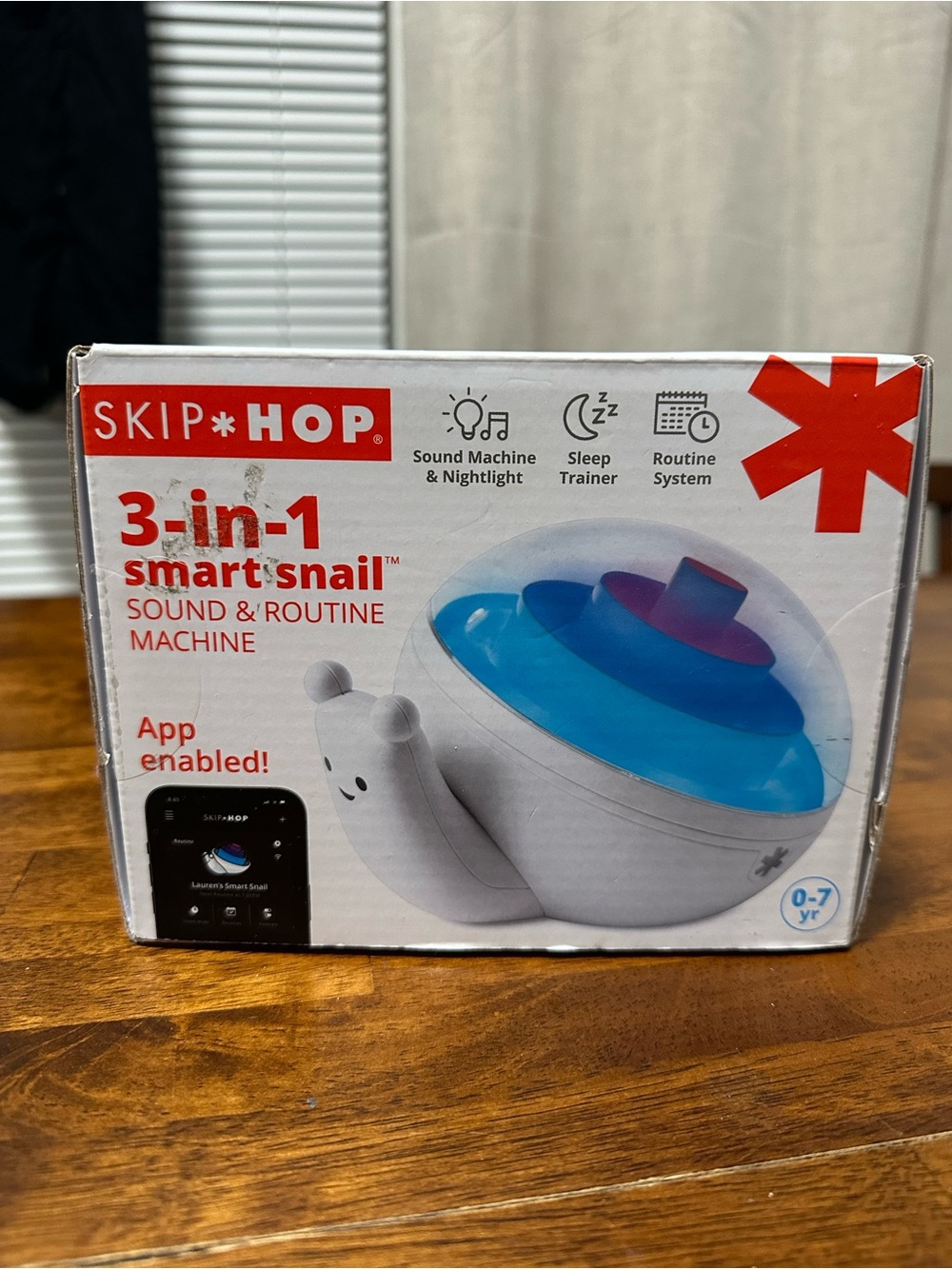 Skip Hop Smart Snail 3-in-1 Sound & Routine Machine - White and Red Accent